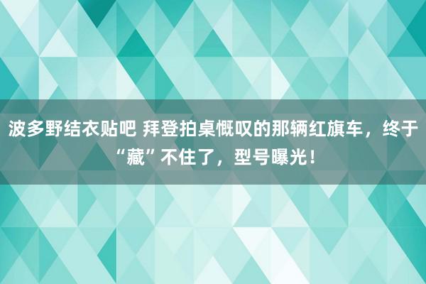 波多野结衣贴吧 拜登拍桌慨叹的那辆红旗车，终于“藏”不住了，型号曝光！