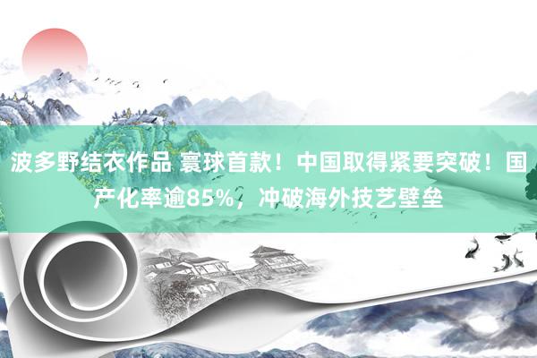 波多野结衣作品 寰球首款！中国取得紧要突破！国产化率逾85%，冲破海外技艺壁垒