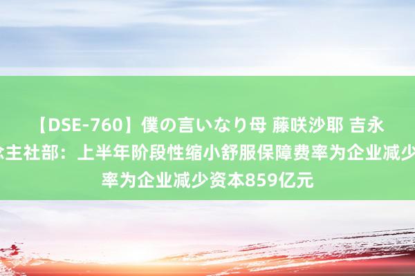 【DSE-760】僕の言いなり母 藤咲沙耶 吉永はるか 东说念主社部：上半年阶段性缩小舒服保障费率为企业减少资本859亿元