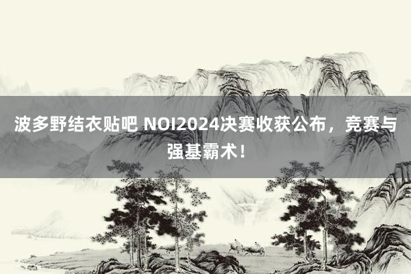 波多野结衣贴吧 NOI2024决赛收获公布，竞赛与强基霸术！