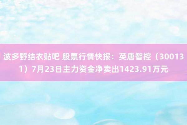 波多野结衣贴吧 股票行情快报：英唐智控（300131）7月23日主力资金净卖出1423.91万元