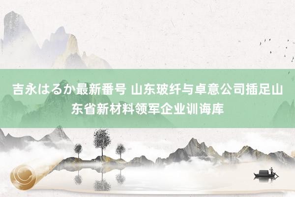 吉永はるか最新番号 山东玻纤与卓意公司插足山东省新材料领军企业训诲库