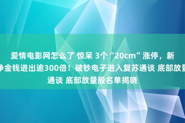 爱情电影网怎么了 惊呆 3个“20cm”涨停，新实控东谈主净金钱进出逾300倍！破钞电子进入复苏通谈 底部放量股名单揭晓