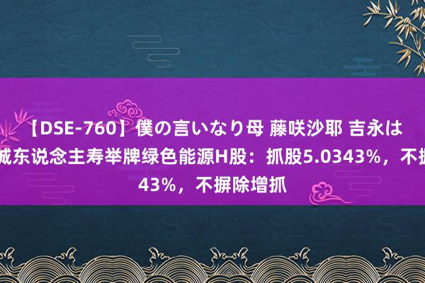 【DSE-760】僕の言いなり母 藤咲沙耶 吉永はるか 长城东说念主寿举牌绿色能源H股：抓股5.0343%，不摒除增抓