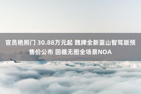 官员艳照门 30.88万元起 魏牌全新蓝山智驾版预售价公布 因循无图全场景NOA