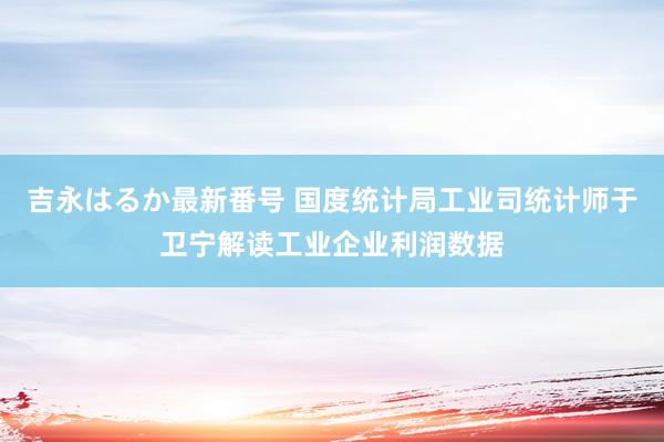 吉永はるか最新番号 国度统计局工业司统计师于卫宁解读工业企业利润数据