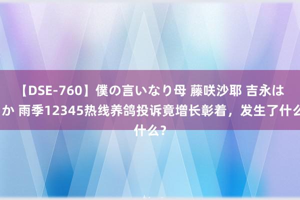 【DSE-760】僕の言いなり母 藤咲沙耶 吉永はるか 雨季12345热线养鸽投诉竟增长彰着，发生了什么？